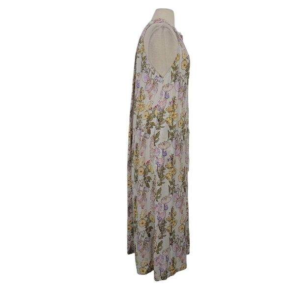 RAQUEL ALLEGRA Halter Midi Dress Sz 0 Floral Garden‎ Print Lightweight Feminine - Picture 5 of 11